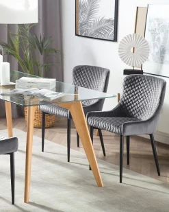 Beliani Tuoli Sametti Harmaa 2 Kpl Solano Outlet