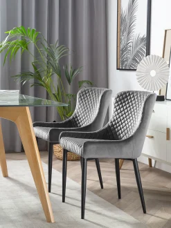 Beliani Tuoli Sametti Harmaa 2 Kpl Solano Outlet