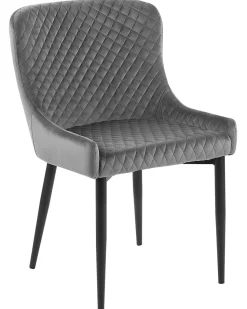 Beliani Tuoli Sametti Harmaa 2 Kpl Solano Outlet