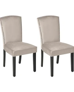 Beliani Tuoli Sametti Harmaa 2 Kpl Piseco Cheap