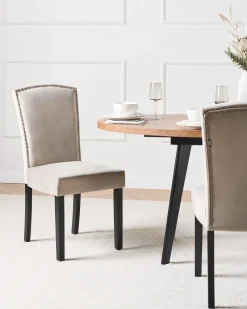 Beliani Tuoli Sametti Harmaa 2 Kpl Piseco Cheap