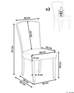 Beliani Tuoli Sametti Harmaa 2 Kpl Piseco Cheap