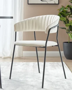 Beliani Tuoli Sametti Kermanvalkoinen 2 Kpl Mariposa Store