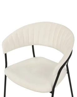 Beliani Tuoli Sametti Kermanvalkoinen 2 Kpl Mariposa Store