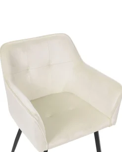 Beliani Tuoli Sametti Kermanvalkoinen 2 Kpl Jasmin Outlet