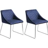 Beliani Tuoli Sametti Laivastonsininen 2 Kpl Arcata Outlet