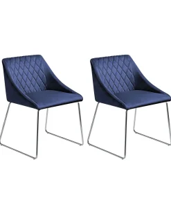 Beliani Tuoli Sametti Laivastonsininen 2 Kpl Arcata Outlet