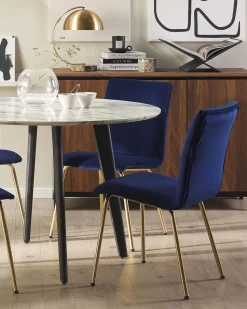 Beliani Tuoli Sametti Laivastonsininen 2 Kpl Rubio Sale