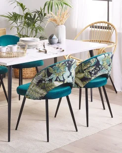 Beliani Tuoli Sametti Merensininen 2 Kpl Vivian Best