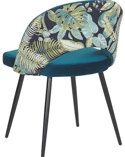 Beliani Tuoli Sametti Merensininen 2 Kpl Vivian Best