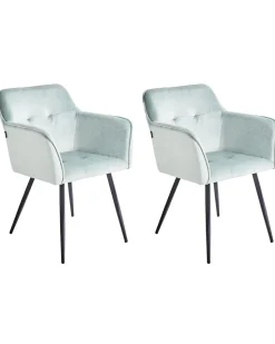 Beliani Tuoli Sametti Mintunvihrea 2 Kpl Jasmin Cheap