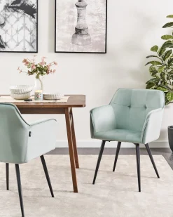 Beliani Tuoli Sametti Mintunvihrea 2 Kpl Jasmin Cheap