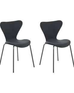 Beliani Tuoli Sametti Musta 2 Kpl Boonville Shop