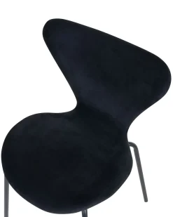 Beliani Tuoli Sametti Musta 2 Kpl Boonville Shop