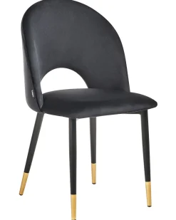 Beliani Tuoli Sametti Musta 2 Kpl Magalia Best Sale