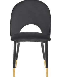 Beliani Tuoli Sametti Musta 2 Kpl Magalia Best Sale