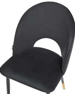 Beliani Tuoli Sametti Musta 2 Kpl Magalia Best Sale