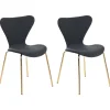 Beliani Tuoli Sametti Musta/Kulta 2 Kpl Boonville Clearance