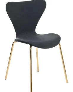 Beliani Tuoli Sametti Musta/Kulta 2 Kpl Boonville Clearance