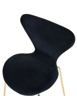 Beliani Tuoli Sametti Musta/Kulta 2 Kpl Boonville Clearance