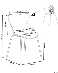 Beliani Tuoli Sametti Musta/Kulta 2 Kpl Boonville Clearance