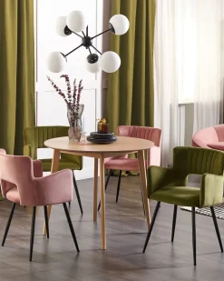 Beliani Tuoli Sametti Oliivinvihrea 2 Kpl Sanilac Cheap