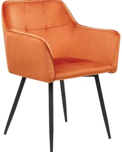 Beliani Tuoli Sametti Oranssi 2 Kpl Jasmin Best