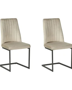 Beliani Tuoli Sametti Ruskeanharmaa 2 Kpl Lavonia Discount