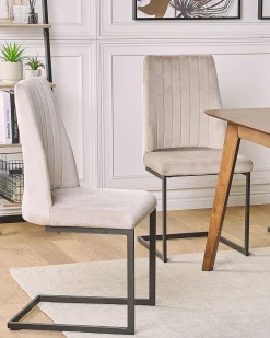 Beliani Tuoli Sametti Ruskeanharmaa 2 Kpl Lavonia Discount