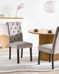 Beliani Tuoli Sametti Ruskeanharmaa 2 Kpl Velva Ii Flash Sale