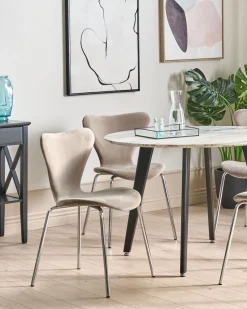 Beliani Tuoli Sametti Ruskeanharmaa/Hopea 2 Kpl Boonville Fashion