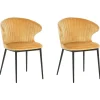 Beliani Tuoli Sametti Sinapinkeltainen 2 Kpl Augusta Best