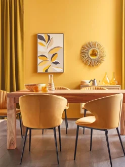 Beliani Tuoli Sametti Sinapinkeltainen 2 Kpl Augusta Best