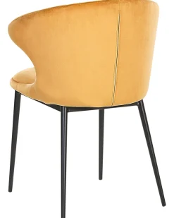 Beliani Tuoli Sametti Sinapinkeltainen 2 Kpl Augusta Best