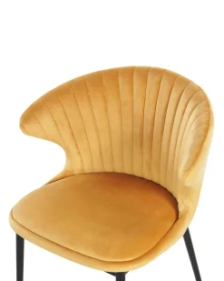 Beliani Tuoli Sametti Sinapinkeltainen 2 Kpl Augusta Best