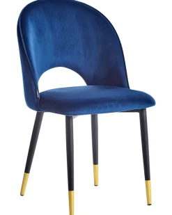 Beliani Tuoli Sametti Sininen 2 Kpl Magalia Best