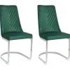 Beliani Tuoli Sametti Smaragdinvihrea 2 Kpl Altoona Store