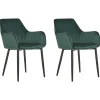 Beliani Tuoli Sametti Smaragdinvihrea 2 Kpl Wellston Hot