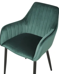 Beliani Tuoli Sametti Smaragdinvihrea 2 Kpl Wellston Hot