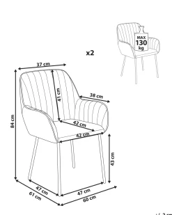 Beliani Tuoli Sametti Smaragdinvihrea 2 Kpl Wellston Hot