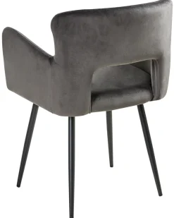 Beliani Tuoli Sametti Tummanharmaa 2 Kpl Sanilac Outlet