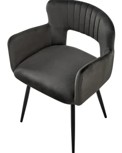 Beliani Tuoli Sametti Tummanharmaa 2 Kpl Sanilac Outlet