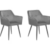 Beliani Tuoli Sametti Tummanharmaa 2 Kpl Jasmin Discount