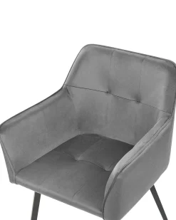 Beliani Tuoli Sametti Tummanharmaa 2 Kpl Jasmin Discount