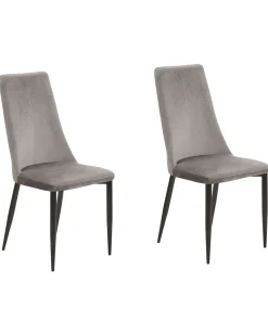 Beliani Tuoli Sametti Tummanharmaa 2 Kpl Clayton Outlet