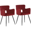 Beliani Tuoli Sametti Tummanpunainen 2 Kpl Sanilac Cheap
