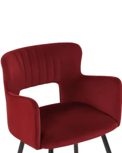 Beliani Tuoli Sametti Tummanpunainen 2 Kpl Sanilac Cheap