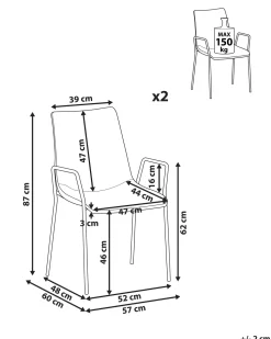 Beliani Tuoli Sametti Tummansininen 2 Kpl Jefferson Store