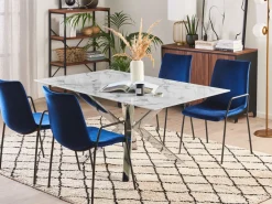 Beliani Tuoli Sametti Tummansininen 2 Kpl Jefferson Store