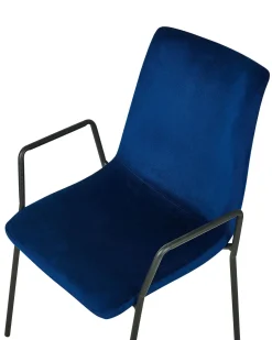 Beliani Tuoli Sametti Tummansininen 2 Kpl Jefferson Store